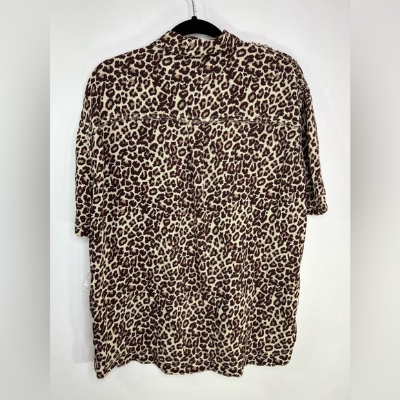 Free People Leopard Button Down Shirt Women Size Small New - Picture 2 of 7